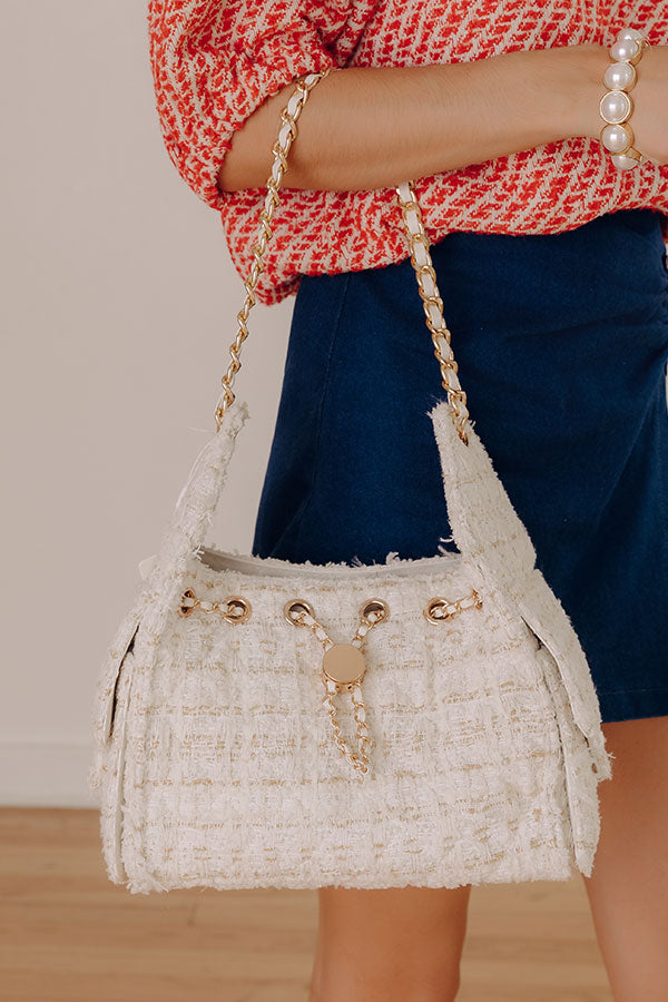 The Paisley Tweed Purse in White Image - 1