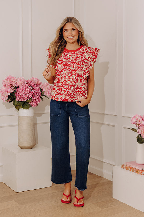 Positano Muse Floral Embroidered Top Image - 2