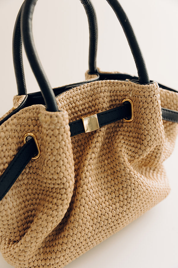 The Selena Woven Purse in Natural Raffia Image - 3