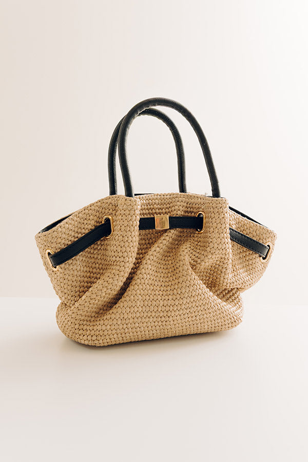 The Selena Woven Purse in Natural Raffia Image - 2