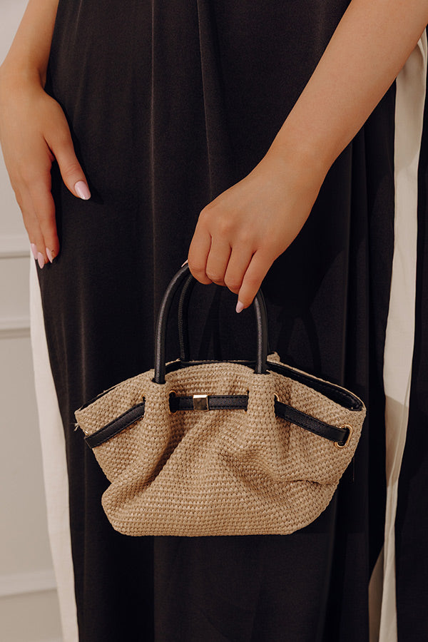 The Selena Woven Purse in Natural Raffia
