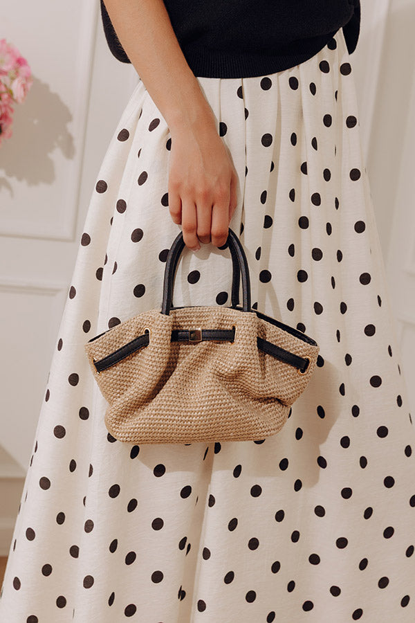 The Selena Woven Purse in Natural Raffia Image - 1