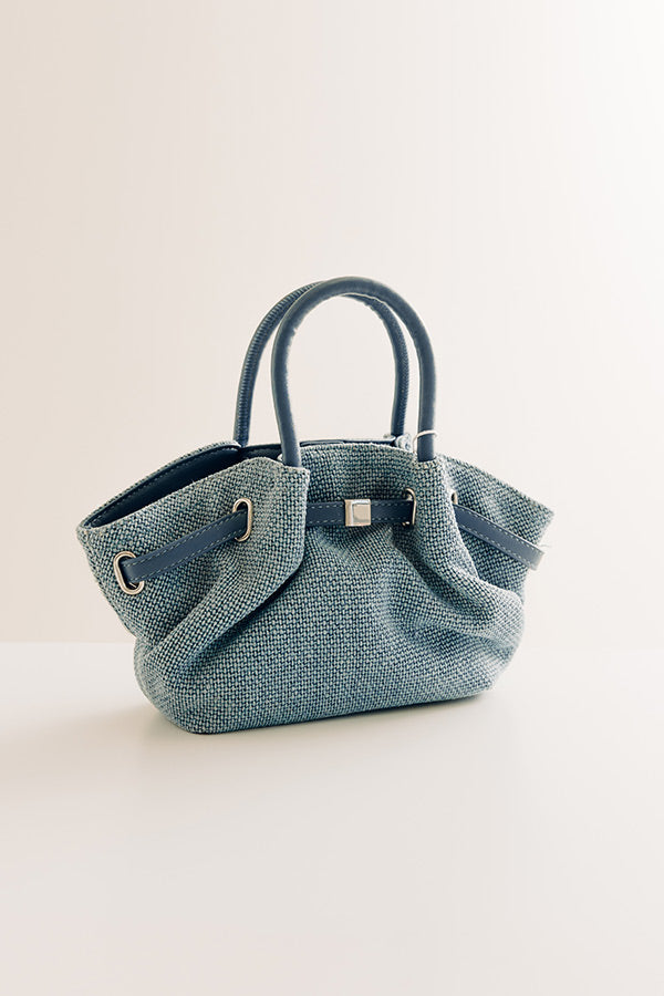 The Selena Woven Purse in Airy Blue Image - 2