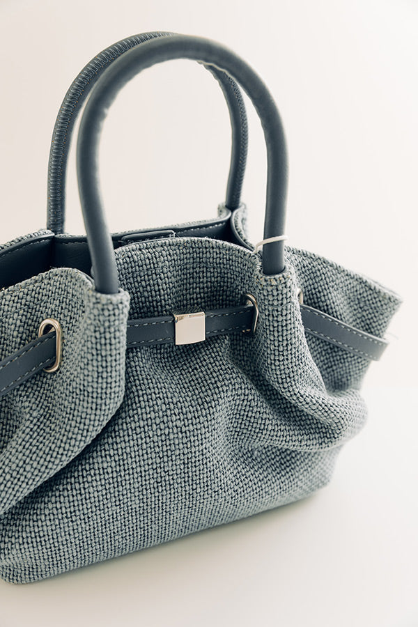 The Selena Woven Purse in Airy Blue Image - 4