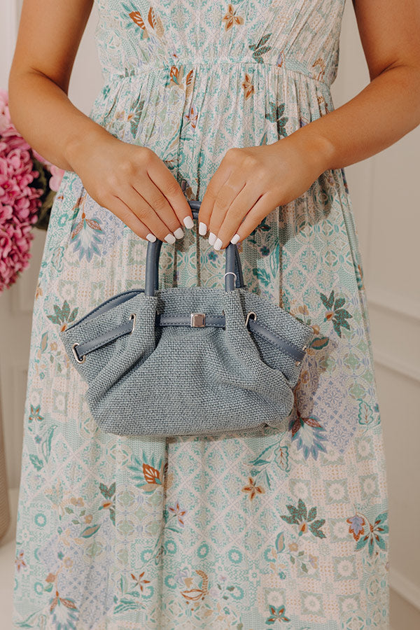 The Selena Woven Purse in Airy Blue Image - 1