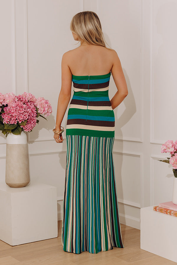 Capri Coast Stripe Knit Maxi Dress Image - 4