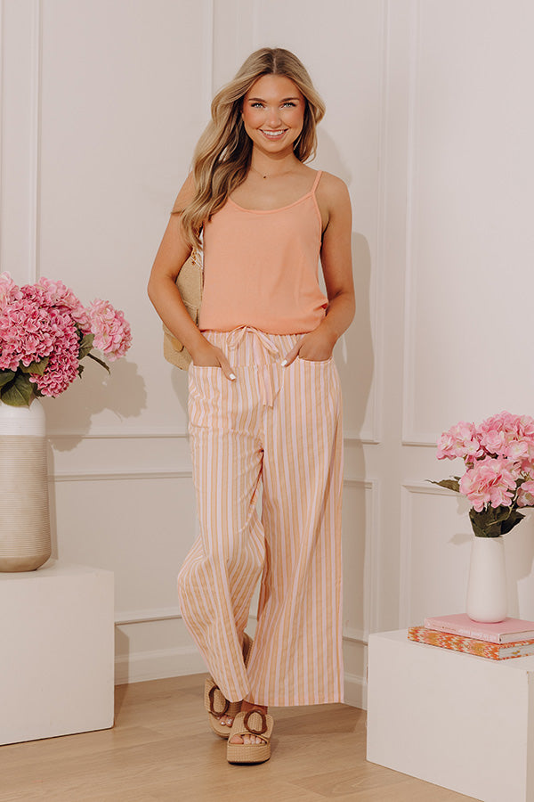 Sunny Side High Waist Wide Leg Stripe Pants Image - 2