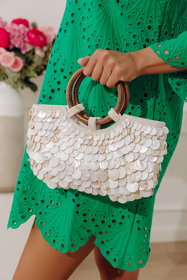 The Scarlett Mother Of Pearl Embellished Handbag