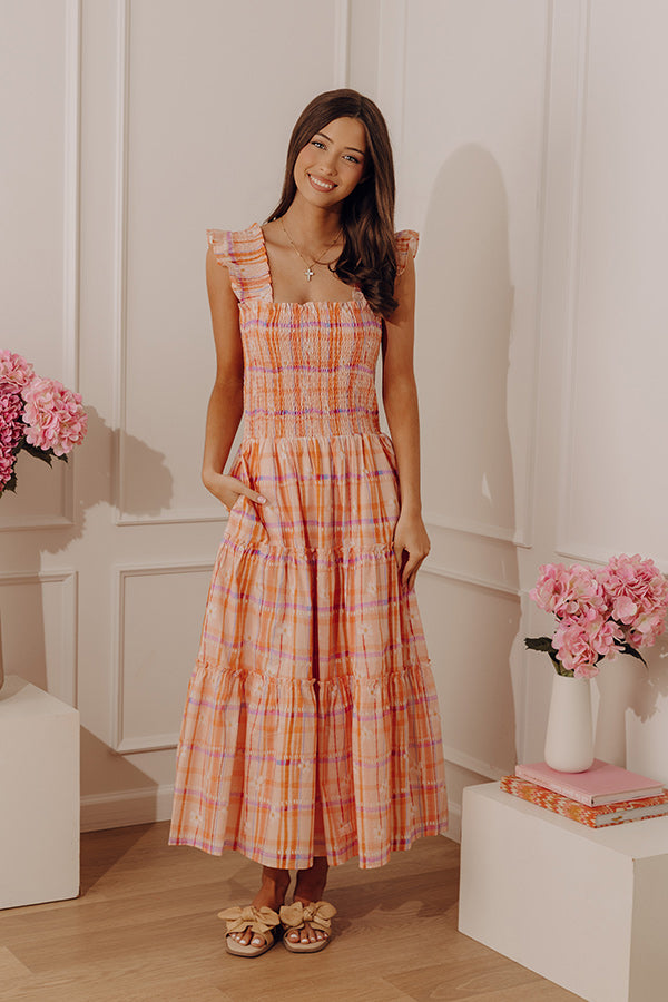 Picnic in Provence Smocked Tiered Midi Dress Image - 2