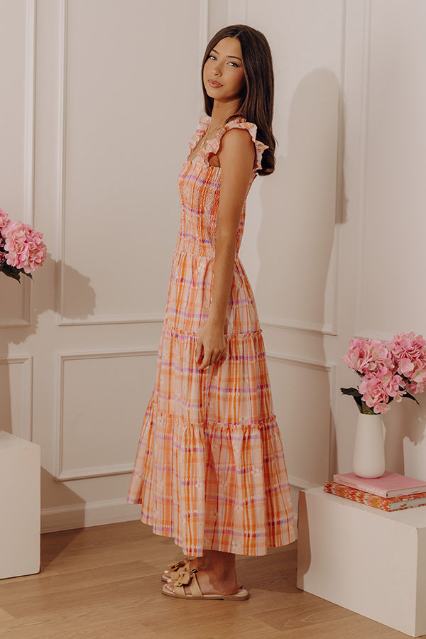 tiered smocked midi dress Evie Smocked Tiered Dress
