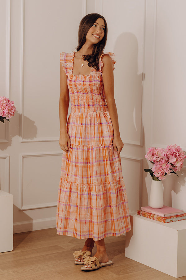 Picnic in Provence Smocked Tiered Midi Dress Image - 1