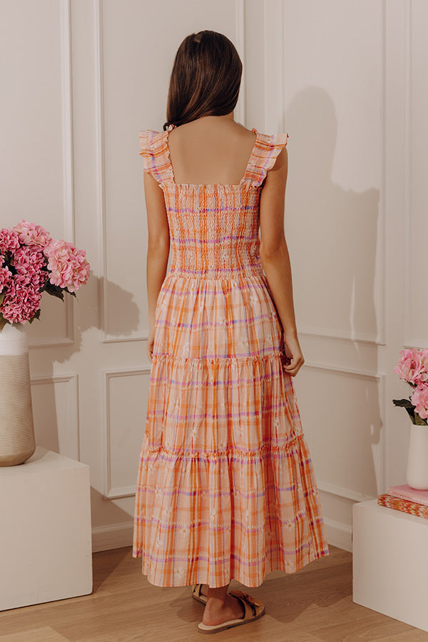 Picnic in Provence Smocked Tiered Midi Dress Image - 4