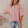 Softly Gathered Knit Sweater Top in Pink Image - 1