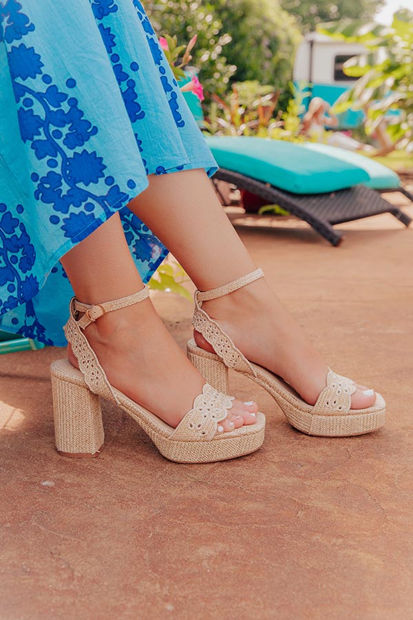 The Maiden Raffia Woven Platform Heel