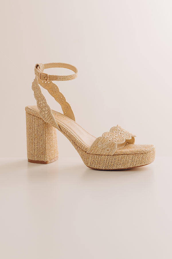 The Maiden Raffia Woven Platform Heel