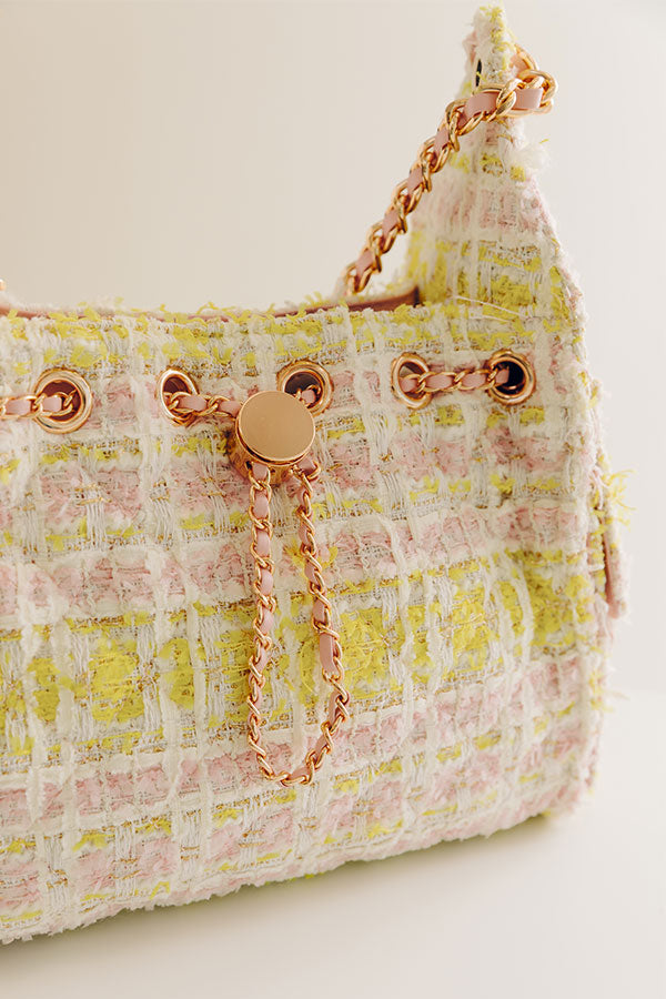 The Paisley Tweed Purse in Pink Image - 3