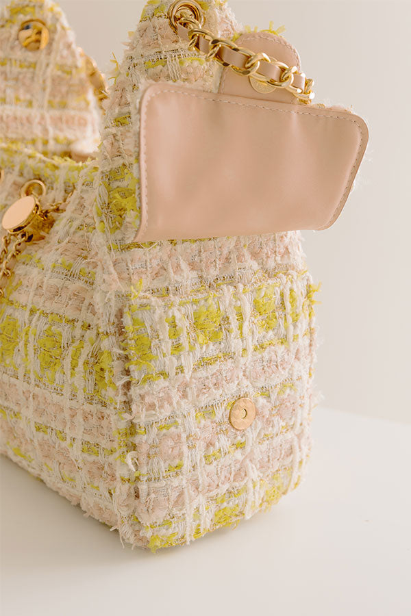 The Paisley Tweed Purse in Pink Image - 4