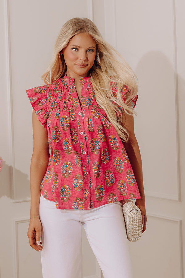 Out With The Girls Floral Top in Pink Image - 3