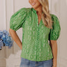Wildflower At Heart Floral Top in Kelly Green Image - 1