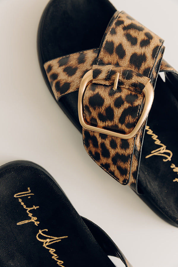 The Elektra Faux Leather Sandal in Leopard Image - 3