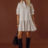 Sugar Stripes Mini Dress in Warm Taupe Image - 1