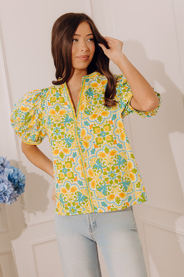 Sweet Sunshine Floral Shift Top