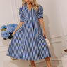 Stripe A Pose Midi Dress in Navy Image - 1
