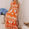 Cruise Ready Tiered Maxi Dress in Tangerine Image - 1