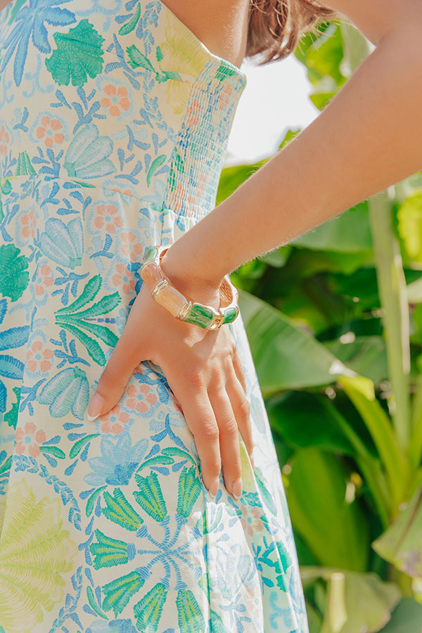 Vacay Bliss Hinge Bangle Bracelet in Camel Image - 1