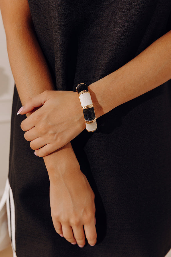 Vacay Bliss Hinge Bangle Bracelet in Black Image - 1