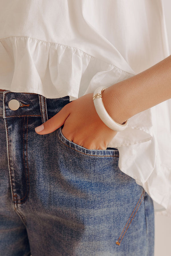 Sweet Moment Hinge Bangle Bracelet