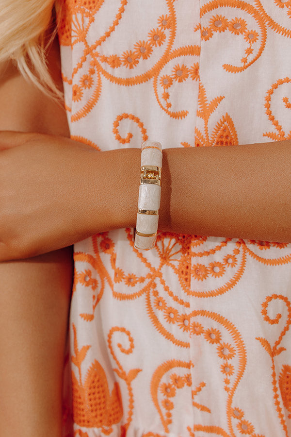 On Holiday Hinge Bangle Bracelet in Champagne Image - 1