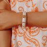 On Holiday Hinge Bangle Bracelet in Champagne Image - 1