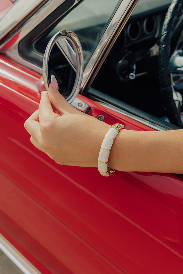 On Holiday Hinge Bangle Bracelet in Champagne Image - 1