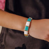 On Holiday Hinge Bangle Bracelet in Light Blue Image - 1