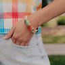 Vacay Bliss Hinge Bangle Bracelet in Dark Peach Image - 1