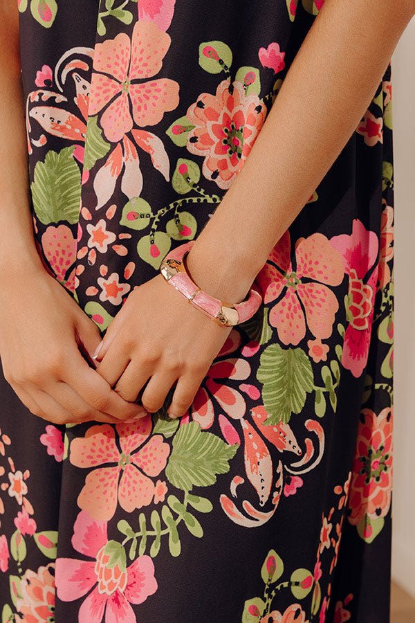 Vacay Chic Hinge Bangle Bracelet in Pink Image - 1