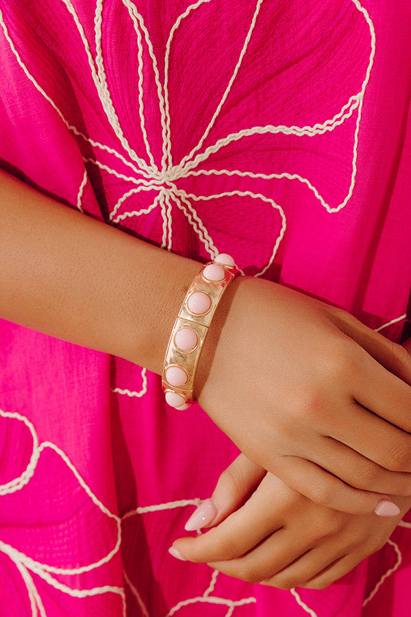 Glam Lifestyle Stretch Bracelet in Light Pink