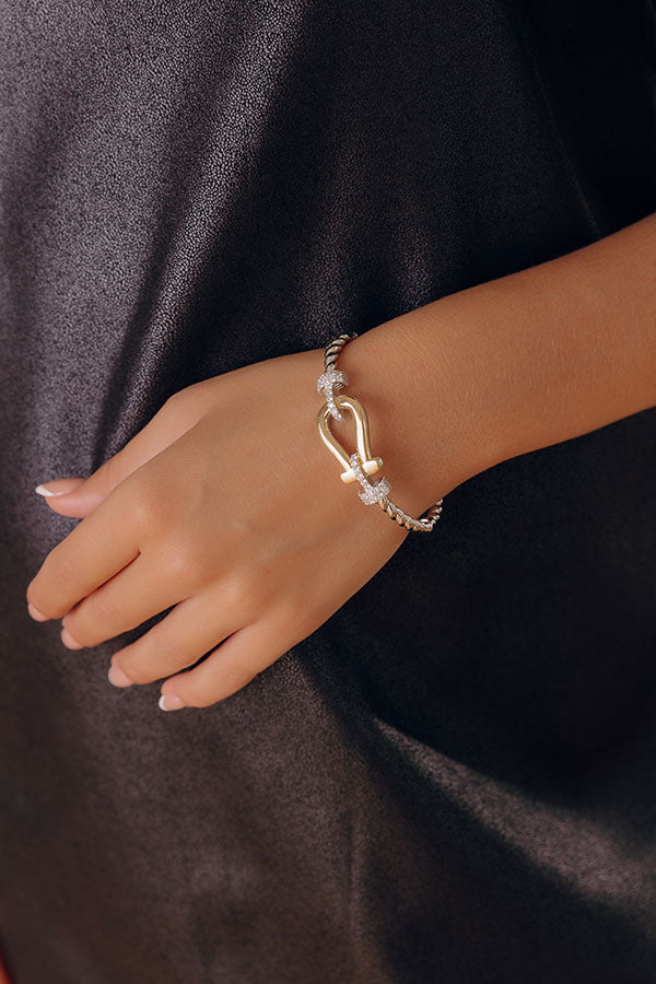 Lucky To Have You Hinge Bangle Bracelet
