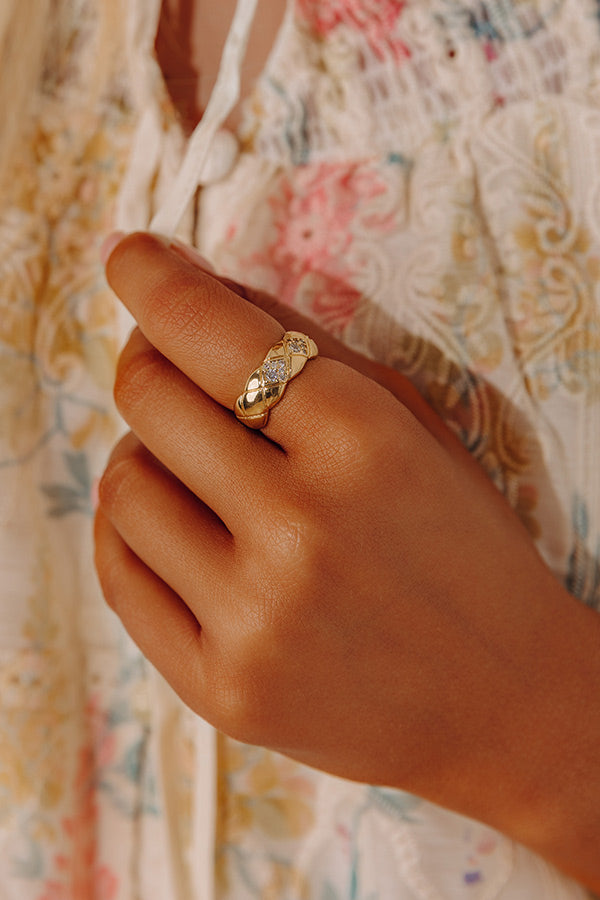 Living Glitzy Cubic Zirconia Ring Image - 1