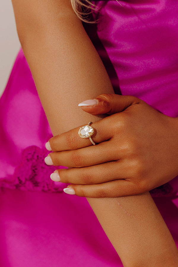 Sweet Sparkle Cubic Zirconia Ring in Citrine