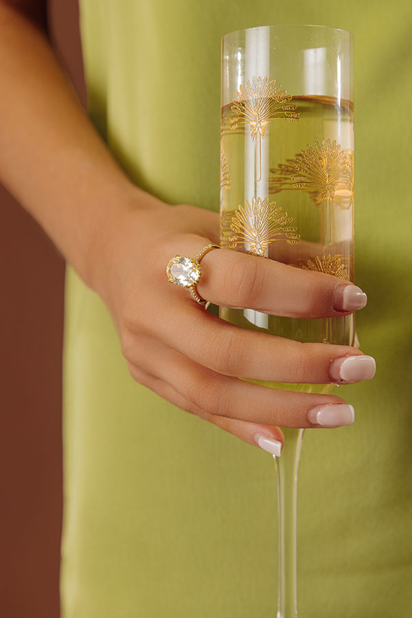 Sweet Sparkle Cubic Zirconia Ring in Citrine