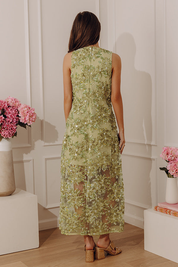 Kissed By Petals Floral Midi Dress in Sage Impressions Online Boutique Kissed By Petals Floral Midi Dress in Sage Impressions Online Boutique