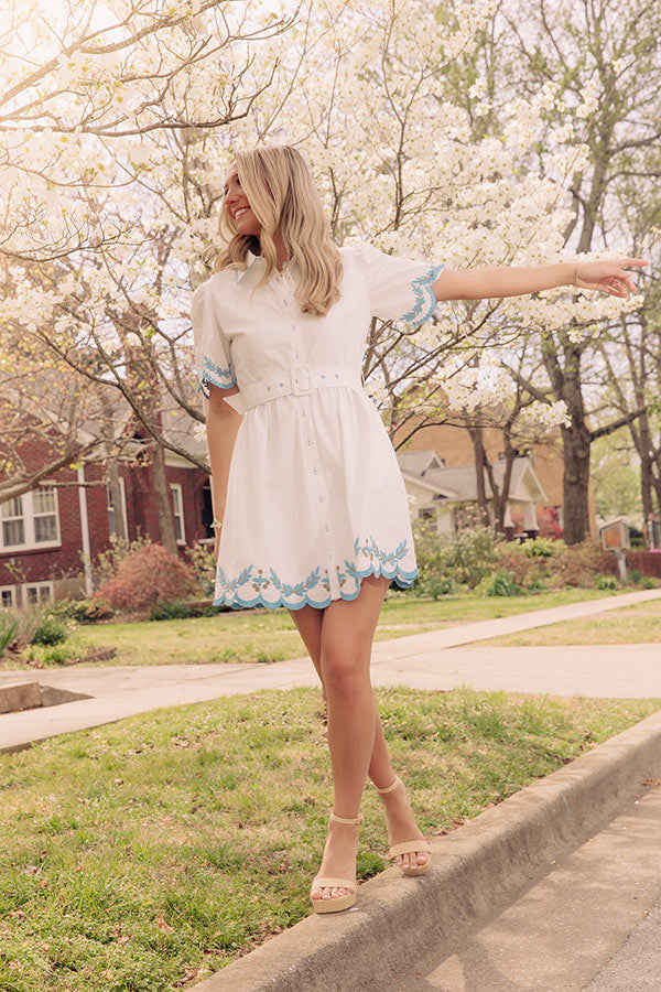Madison Moment Embroidered Button Down Mini Dress Image - 1