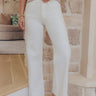 JUST USA Meredith High Waist Wide Leg Jean in Ivory Image - 1