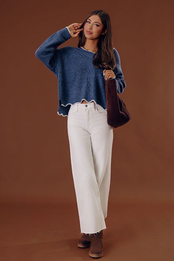 JUST USA Meredith High Waist Wide Leg Jean in Ivory Image - 1