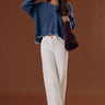 JUST USA Meredith High Waist Wide Leg Jean in Ivory Image - 1