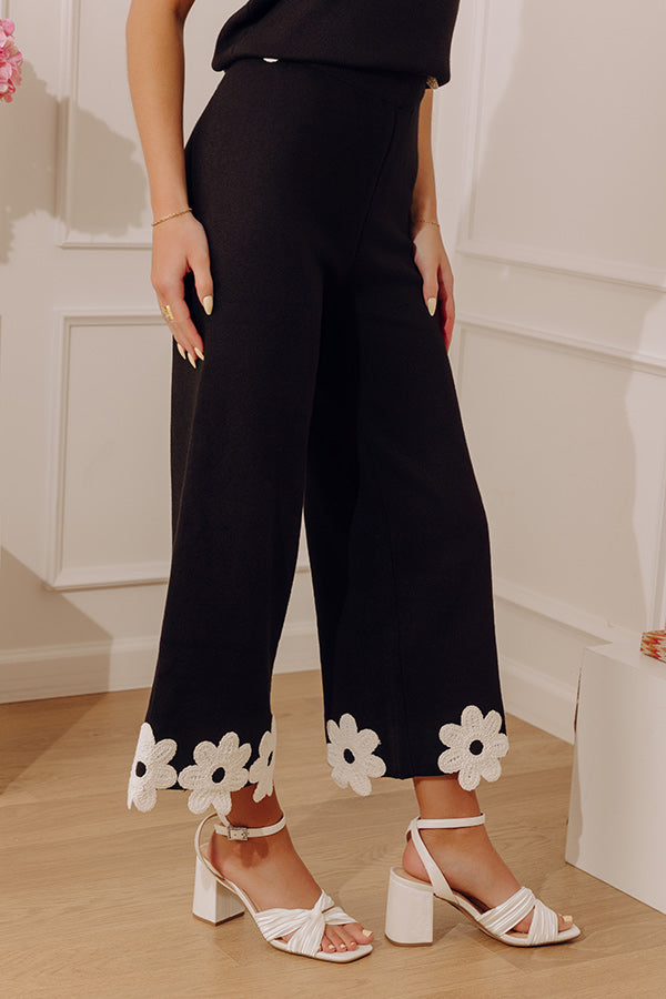 Floral Pop High Waist Wide Leg Knit Pants Image - 4