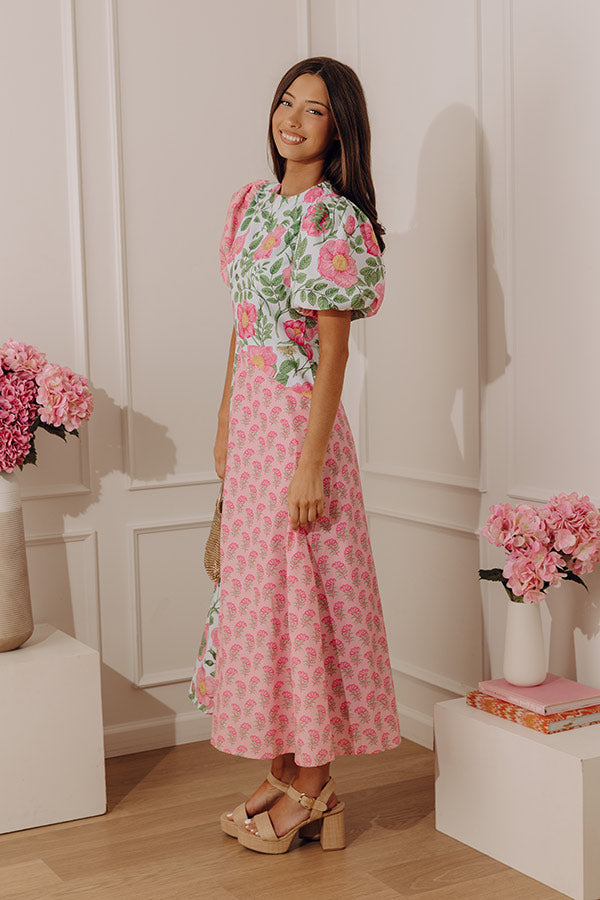 Garden Party Moment Floral Midi Dress Image - 3