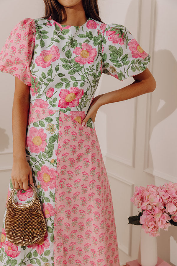 Garden Party Moment Floral Midi Dress S / pink Garden Party Moment Floral Midi Dress S / pink